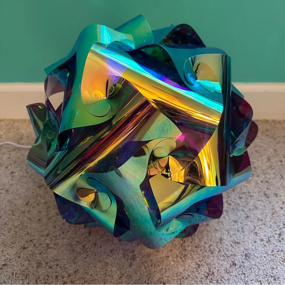 Geometric iridescent puzzle light pendant lamp